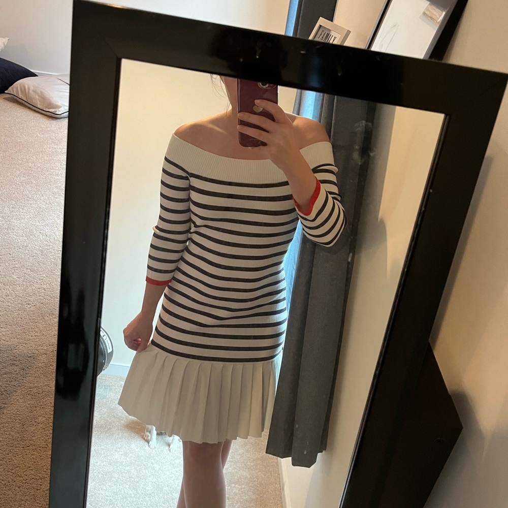 Striped Off-Shoulder Dress